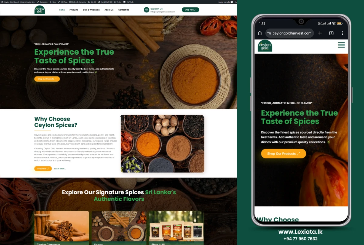 ceylongoldharvest | Lexiata Web Design Sri Lanka - 2026